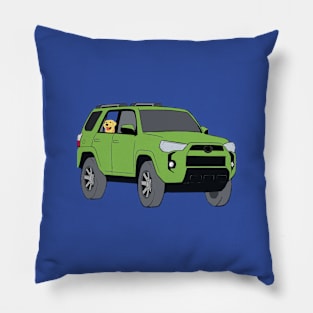 GREEN 4RUNNER WITH DOG Pillow