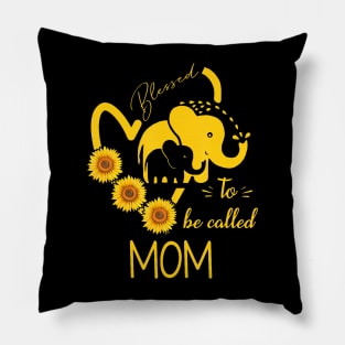 Sunflower Elephant Blessed To Be Called Mom Mothers Day Pillow