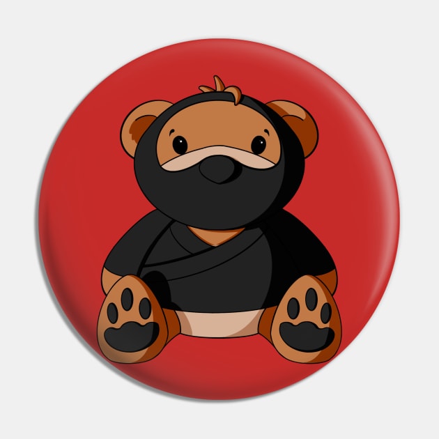 Ninja Teddy Bear Pin by Alisha Ober Designs