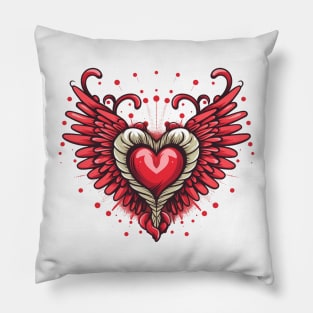 Heart With Wings 4 Pillow