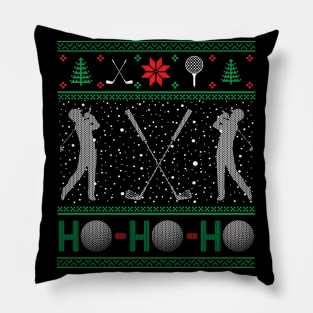 Funny Golf Golfer Golfing Ugly Christmas Xmas Pillow