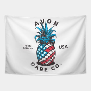 Avon, NC Summertime Vacationing Patriotic Pineapple Tapestry