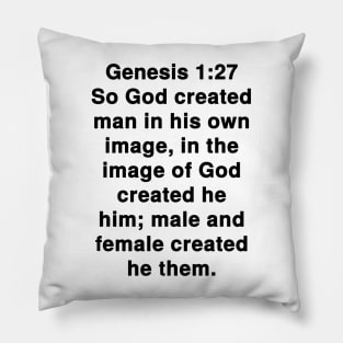 Genesis 1:27 King James Version Bible Verse Typography Pillow