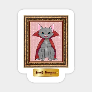 Kawaii Vampire Cat in an Antique Frame Magnet