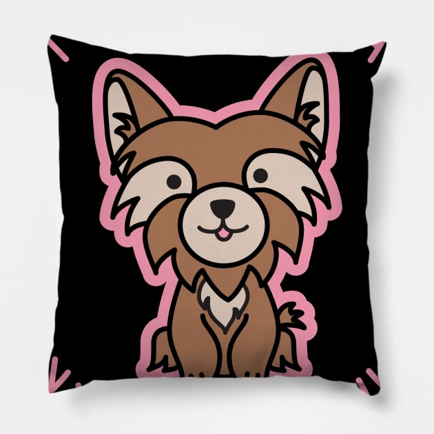 Yorkie Mama Yorkshire Terrier Mom Dog Pillow by GlimmerDesigns