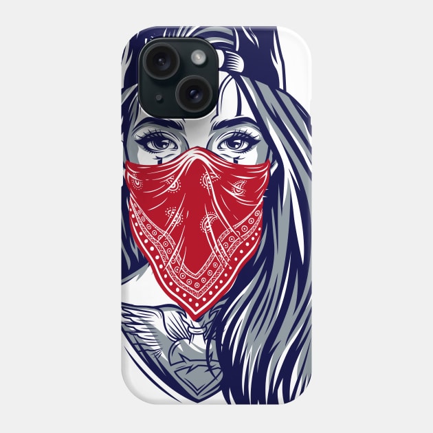 Vintage gangster girl in baseball cap Phone Case by PG