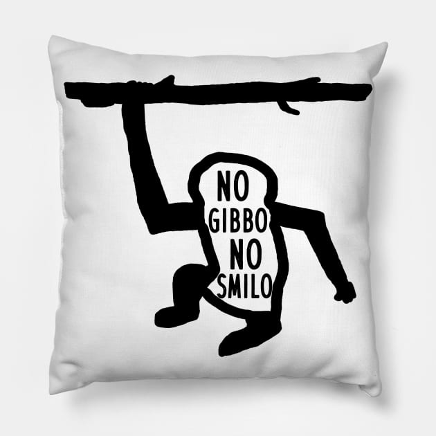 Gibbon Smile Lover Vintage Saying Monkey Pillow by FindYourFavouriteDesign