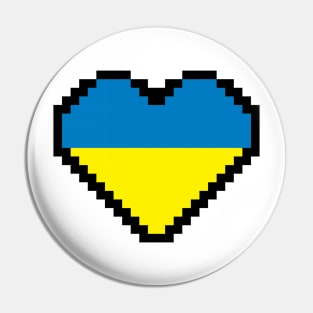 Ukraine Flag Pixel Art, Ukranian Flag  pixel art Pin