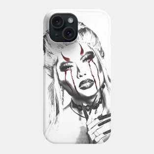 Devil girl aesthetic black and white Phone Case