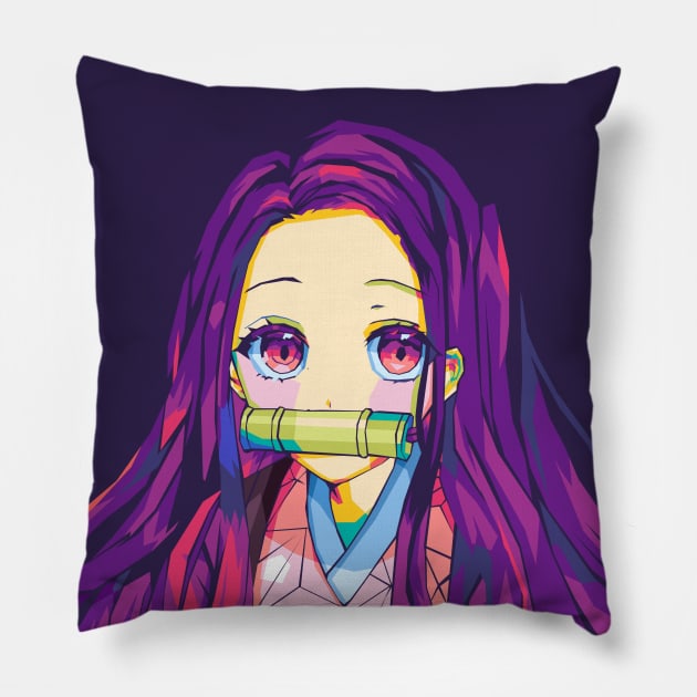 Cute nezuko anime demon slayer Pillow by nezirfon