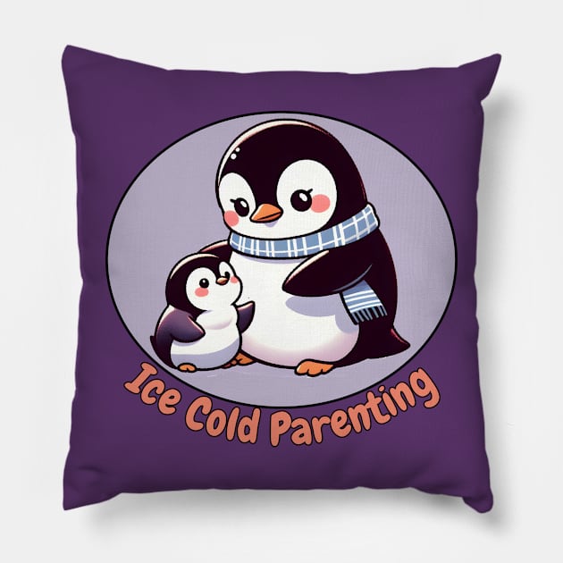 Parenting penguin Pillow by Japanese Fever