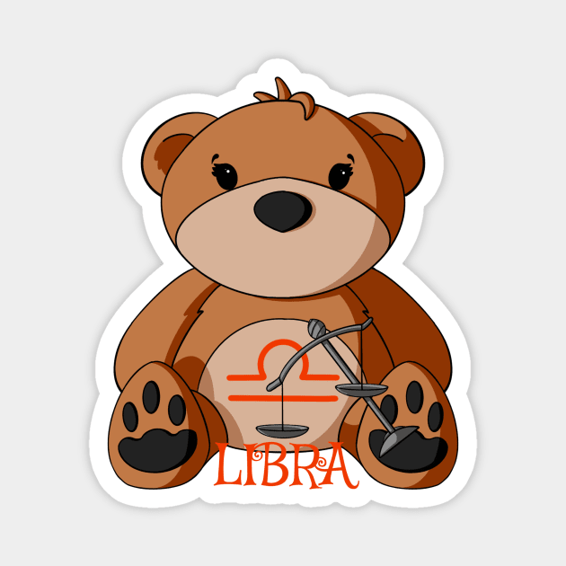 Libra Teddy Bear Magnet by Alisha Ober Designs