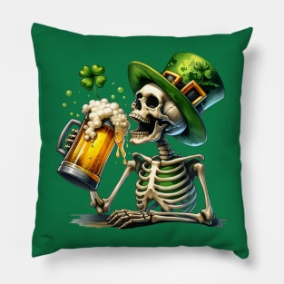 St. Patrick's Skeleton Toasting Beer Pillow