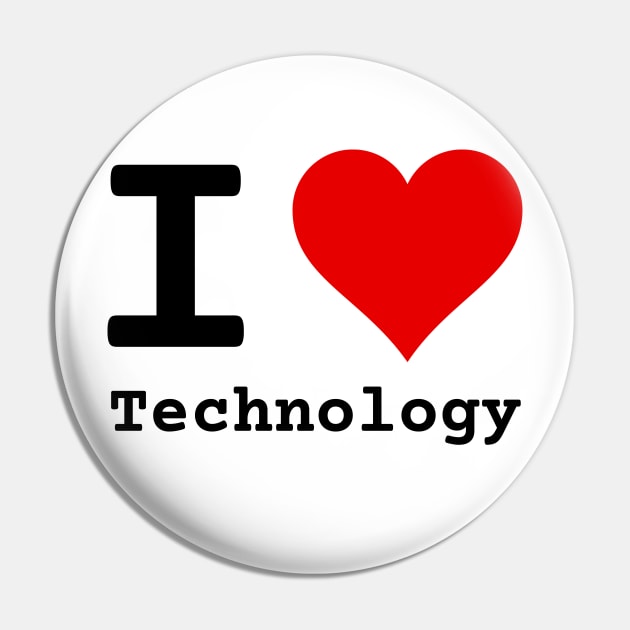 I Love Technology | Stylized Heart Logo Black Pin by aRtVerse