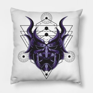 Asian Anime Japanese Drawing Purple Geometry Head Pillow