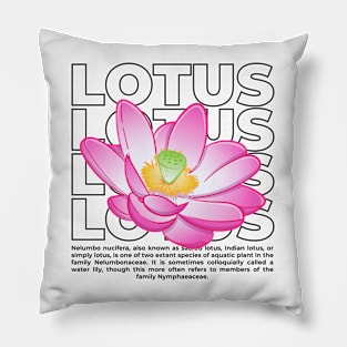 Outline lotus flower with text Pillow