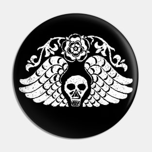 Death's Head Skull Gravestone Rubbing 03b Pin