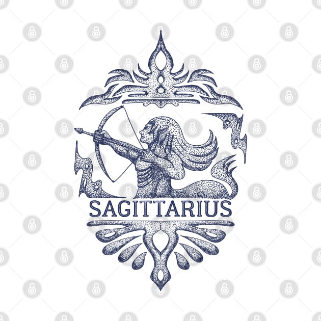 Sagittarius Zodiac Sign Vintage by AllWellia