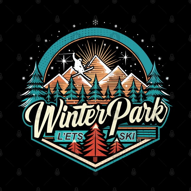 Retro Winter Park Ski by Surrealcoin777