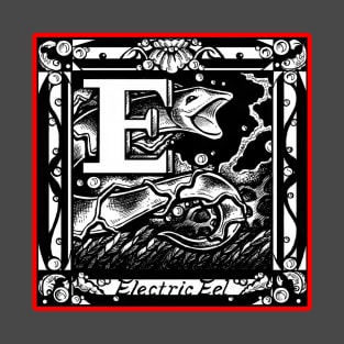 E is for Electric Eel - Red Outlined Version T-Shirt