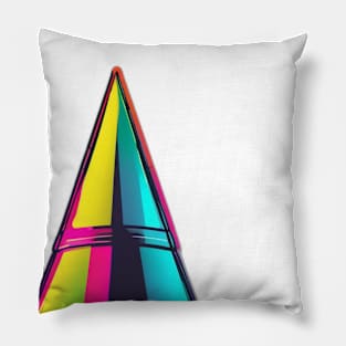 Neon Prism Spectrum - Vibrant Geometric Design No. 958 Pillow