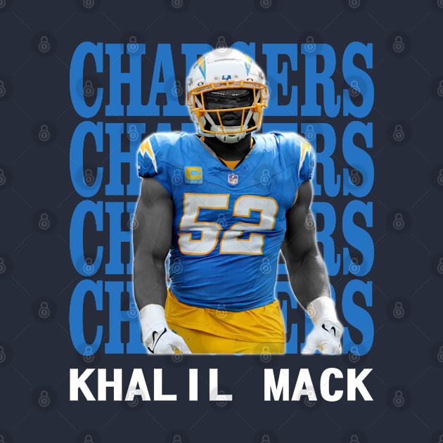 Los Angeles Chargers Khalil Mack 52 by Thejockandnerd