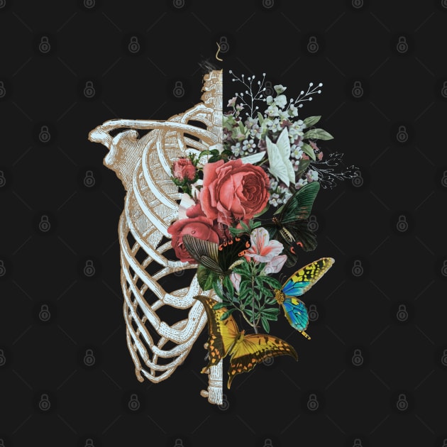 ribcage and flowers by Love My..