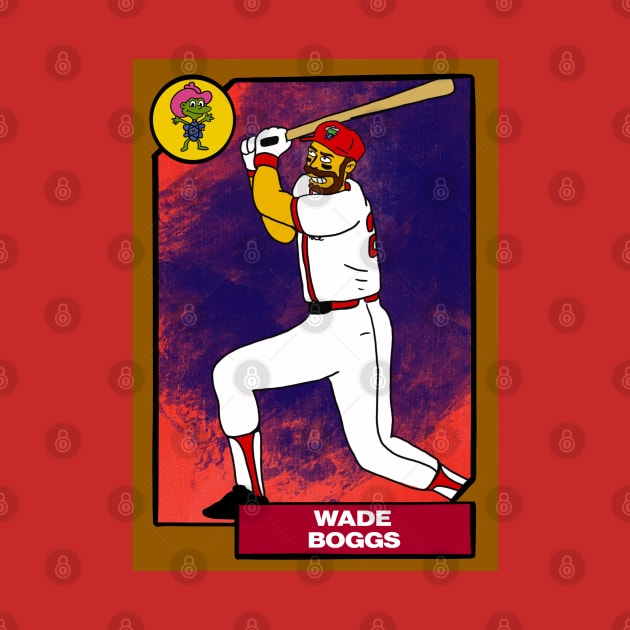 WADE BOGGS Red Sox Homer at the Bat Style Simpsons Parody Baseball Card by cousscards