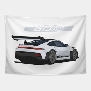 Rear car 911 gt3 rs light grey Tapestry