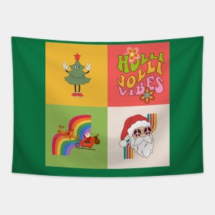 Retro Christmas Vibe Tapestry