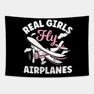 Real Girls Fly Airplanes Tapestry