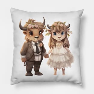 Wildebeest Couple Gets Married Pillow