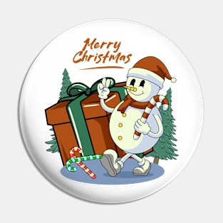 Snowman Merry Christmas Pin