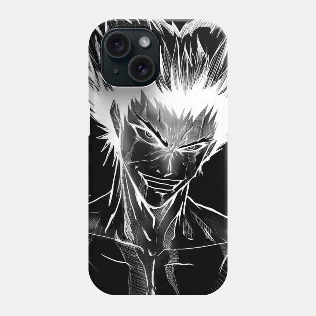 the mark of the wolves garou martial art expert in anime style ecopop in black Phone Case by jorge_lebeau