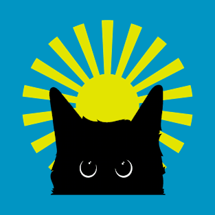 Black Cat and  Sun T-Shirt