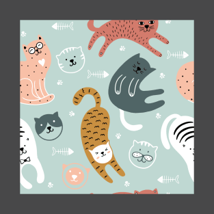 Cute cat pattern T-Shirt