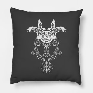 Viking Celtic Huginn & Muninn Odin's Ravens Vikings Style Pillow