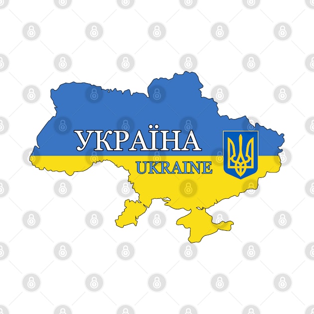 Ukraine flag & map by Travellers