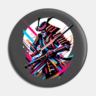 Electric Warrior: Neon Samurai Pin