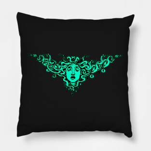 Athena's Aegis Armor black Pillow