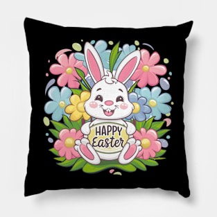 Happy Easter Bunny And Cat And Dog Mom Dad Boys Girls kids Pillow