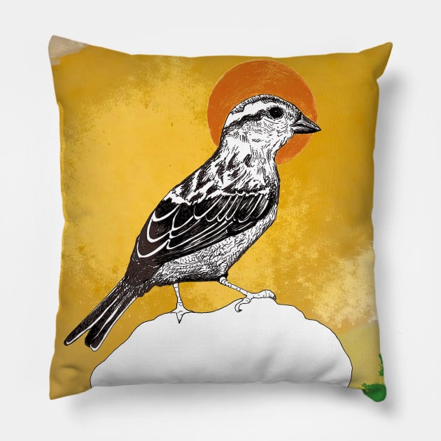 Little bird Pillow by MerryDee