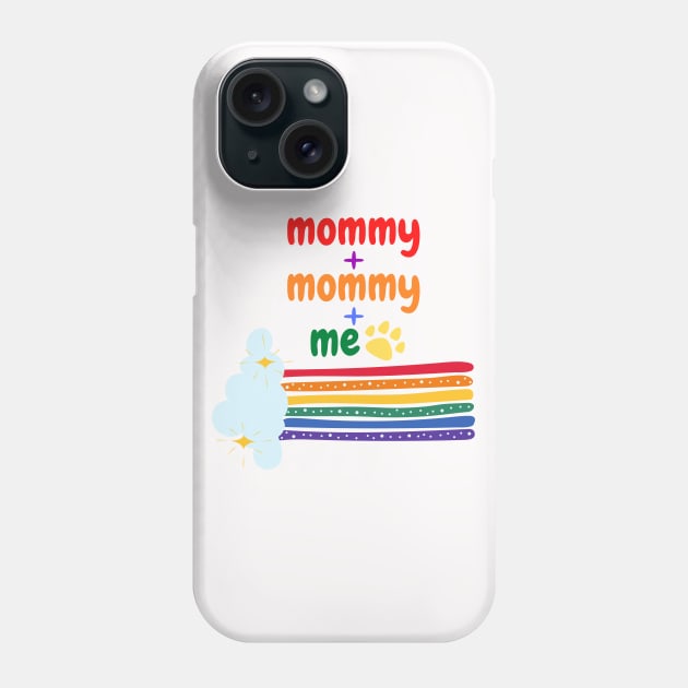 two moms and me with dog Phone Case by Mplanet