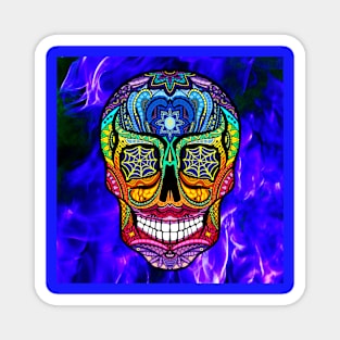 blue sugar skull Magnet