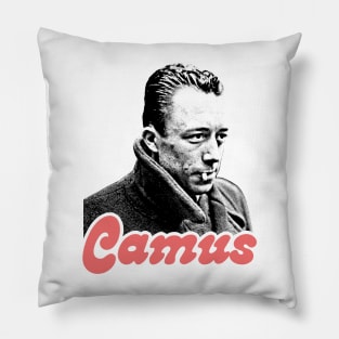 Albert Camus /// Retro Fan Art Design Pillow