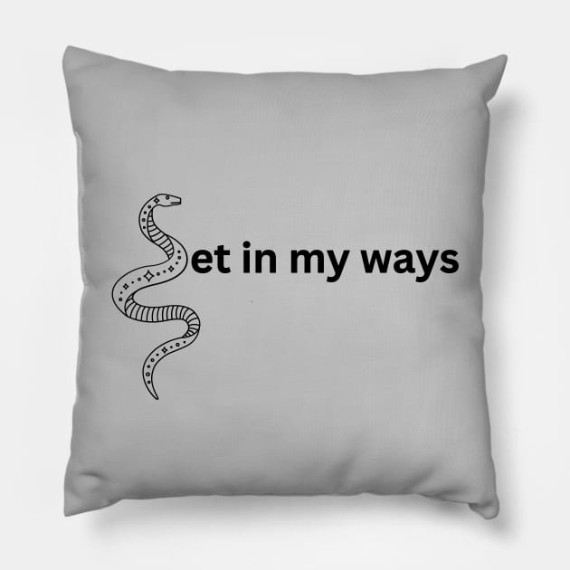 Set in my ways pun and double meaning with dark snake (MD23GM009d) Pillow by Maikell Designs