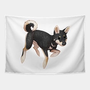 Cozy Shiba Inu (Black and Tan Variant) Tapestry