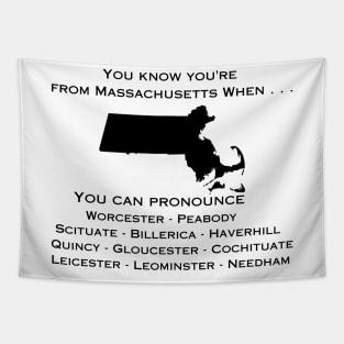 Massachusetts Town Names (Light Colors) Tapestry