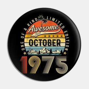 Awesome Since October 1975 Vintage 48th Birthday Pin