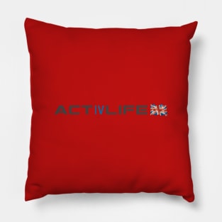 Assured Outfit by Activlife Wear UK United Kingdom Flag Tagline Logo Sports Branding Pillow